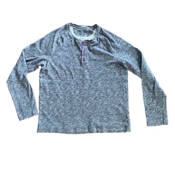 Vince Long Sleeve Cotton Henley Medium Grey - Picture 1 of 5